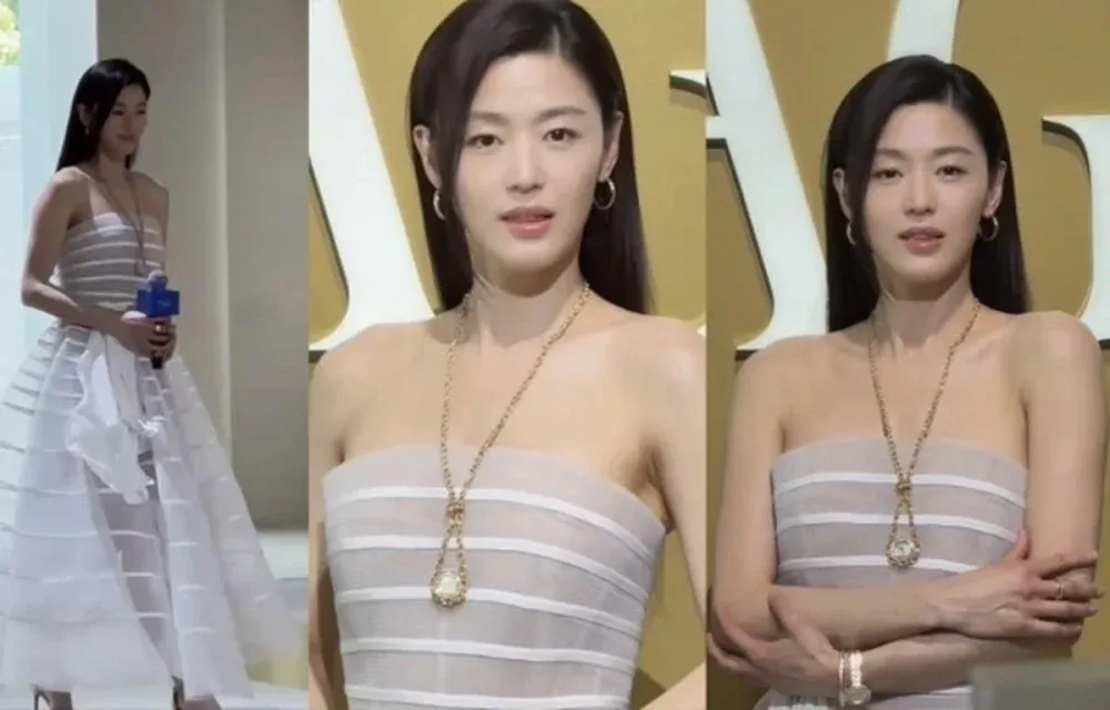 전지현, 중국 방문 중 청순한 자태로 '천송이의 귀환'