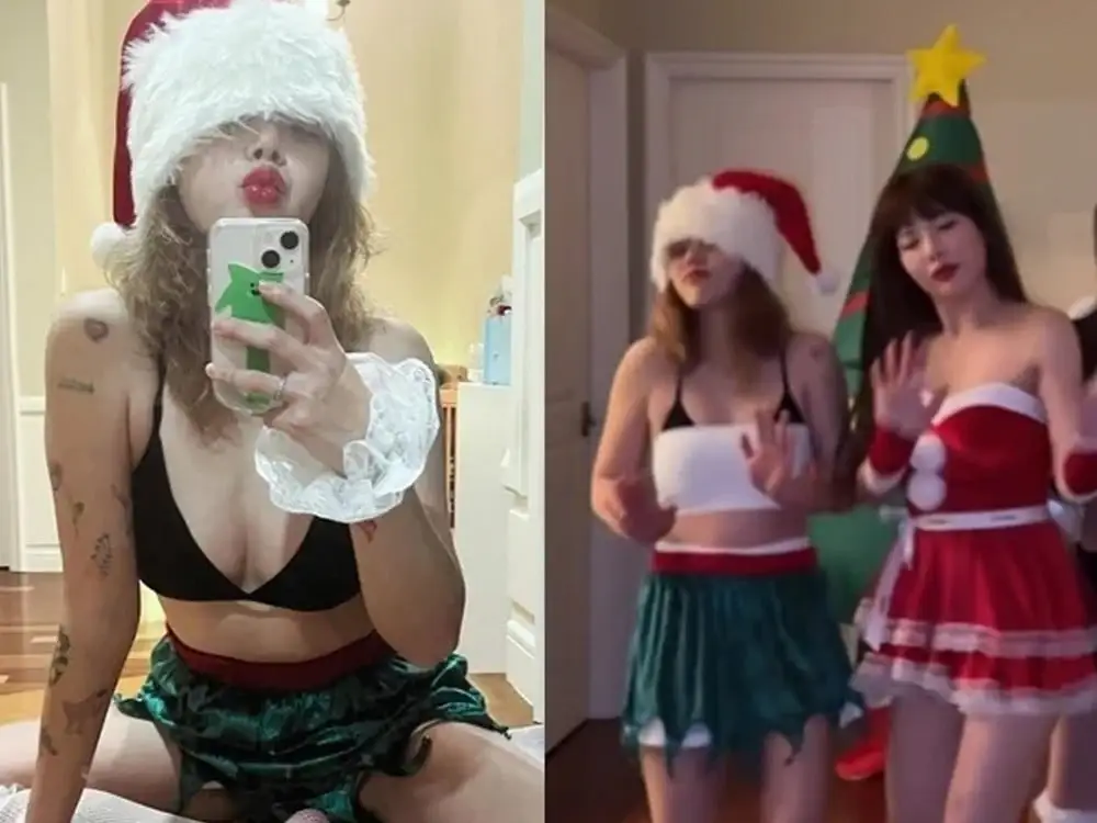 Det tidligere AOA-medlem Jimin holder jul med HyunA