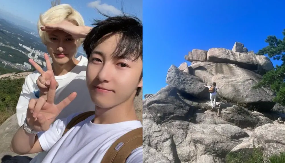 Seventeen的Jun和NCT的Renjun在山顶上展现了他们的兄弟情谊